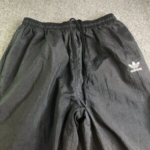 Vintage Adidas Pants Mens XL Black Windbreaker Track Gym Lined Elastic Waist Y2K